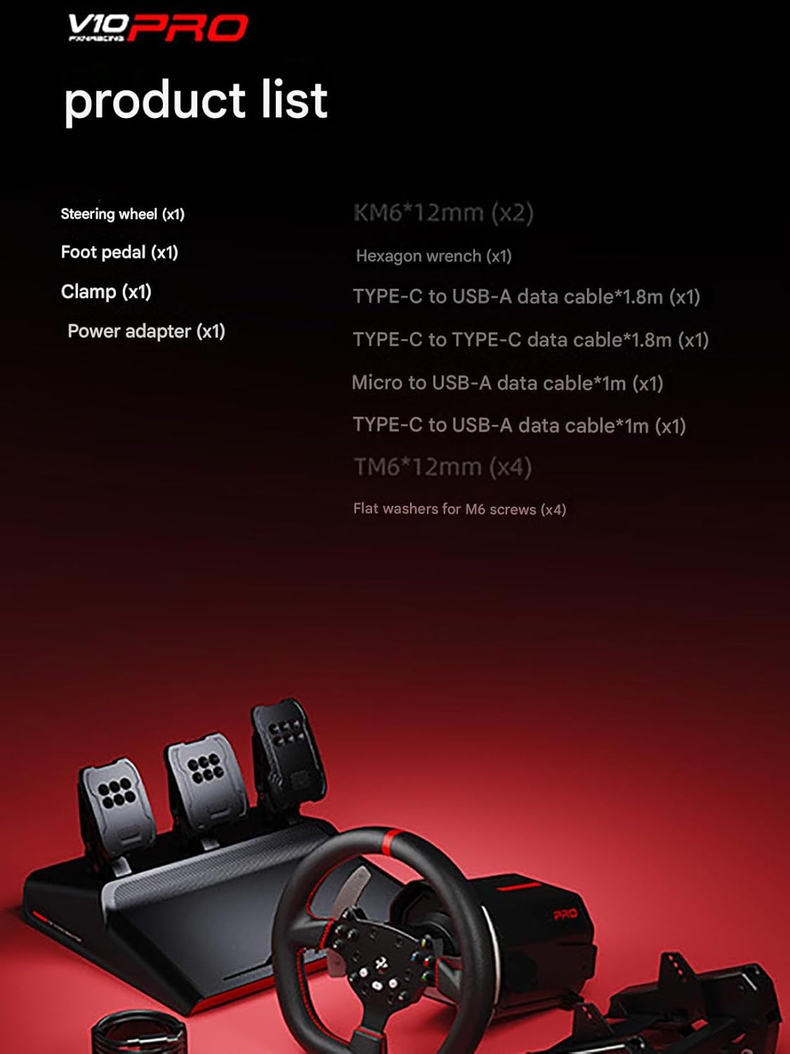 PXN V10 PRO Gaming Steering Wheel