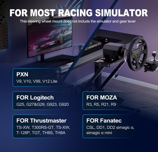 PXN A10 PC Racing Wheel Stand - Simulator Cockpit Wheel Stand Racing