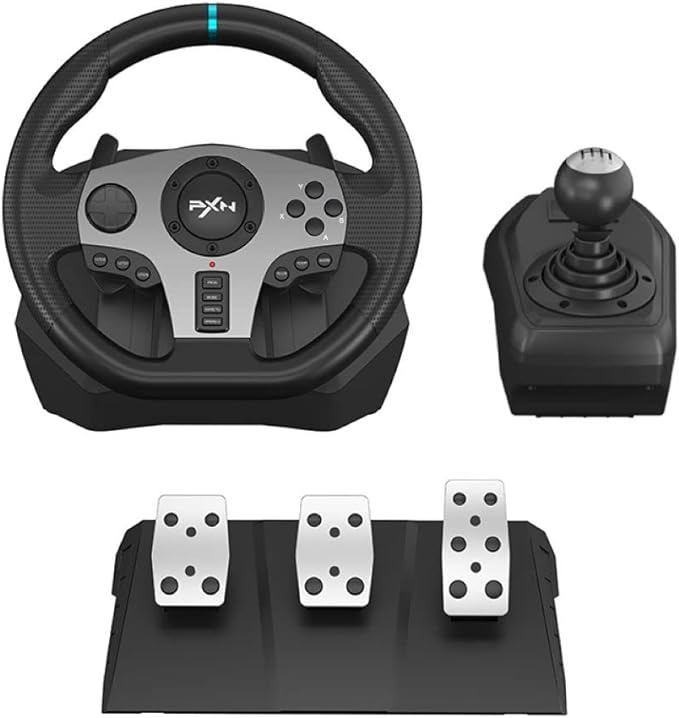 PXN V9 Racing Wheel with 3 Pedals and Gear Shifter