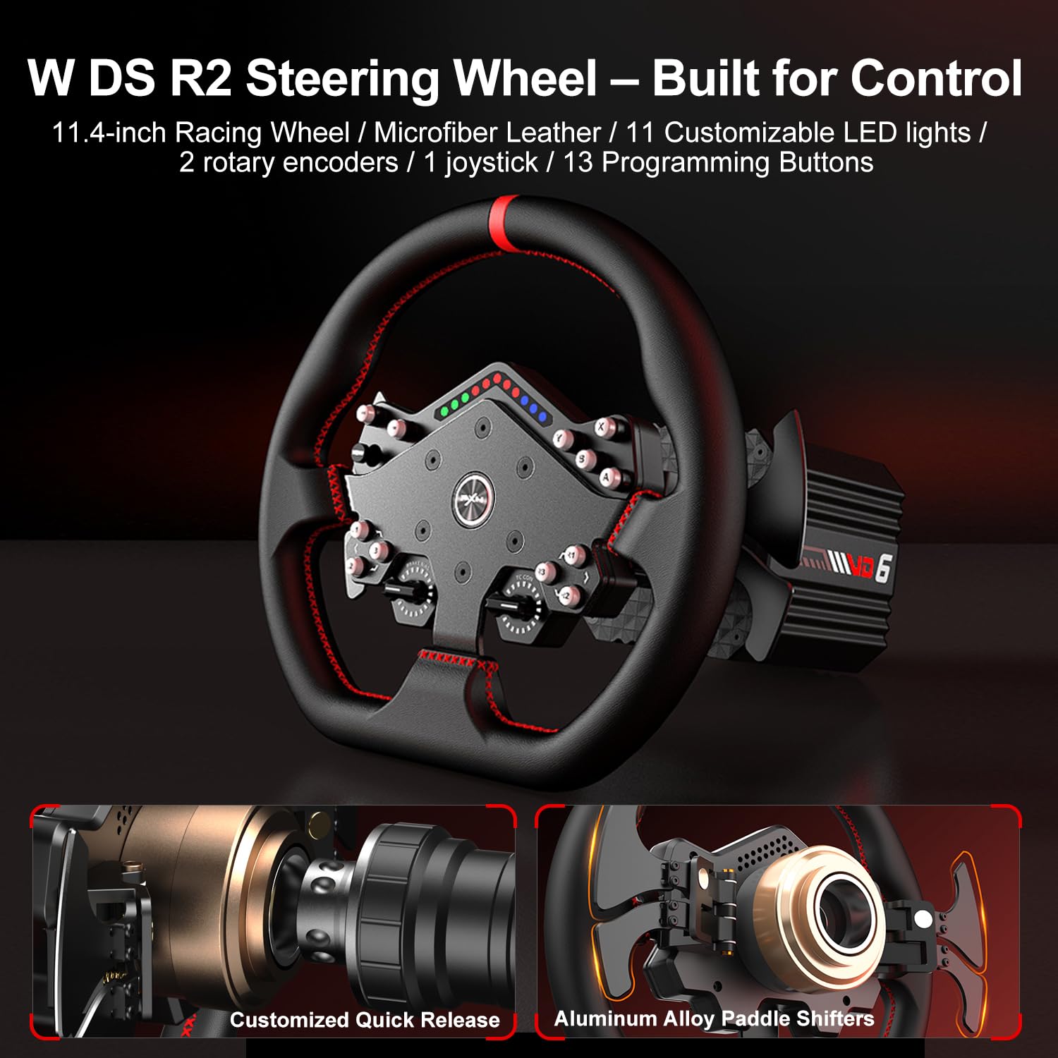 PXN VD6 Direct Drive Bundle - PC Steering Wheel and Pedals – 6 Nm Direct Drive Servo Motor Base