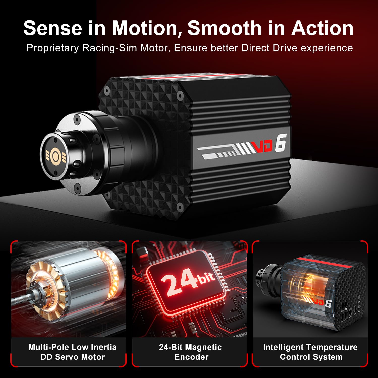 PXN VD6 Direct Drive Bundle - PC Steering Wheel and Pedals – 6 Nm Direct Drive Servo Motor Base